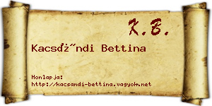 Kacsándi Bettina névjegykártya